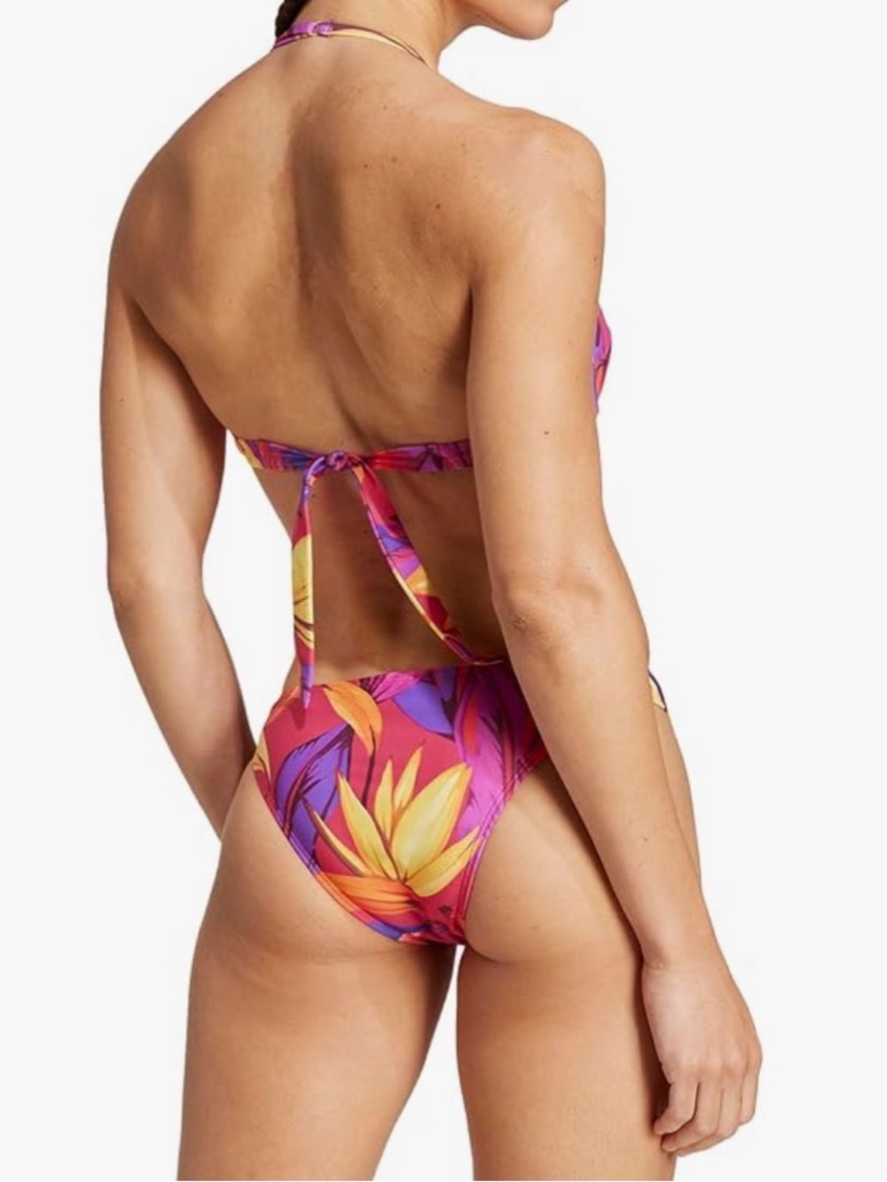NWT- LIMITED EDITION Farm Rio + Adidas Tropical Print ‘Neck-Holder’ Bikini - Picture 2 of 7